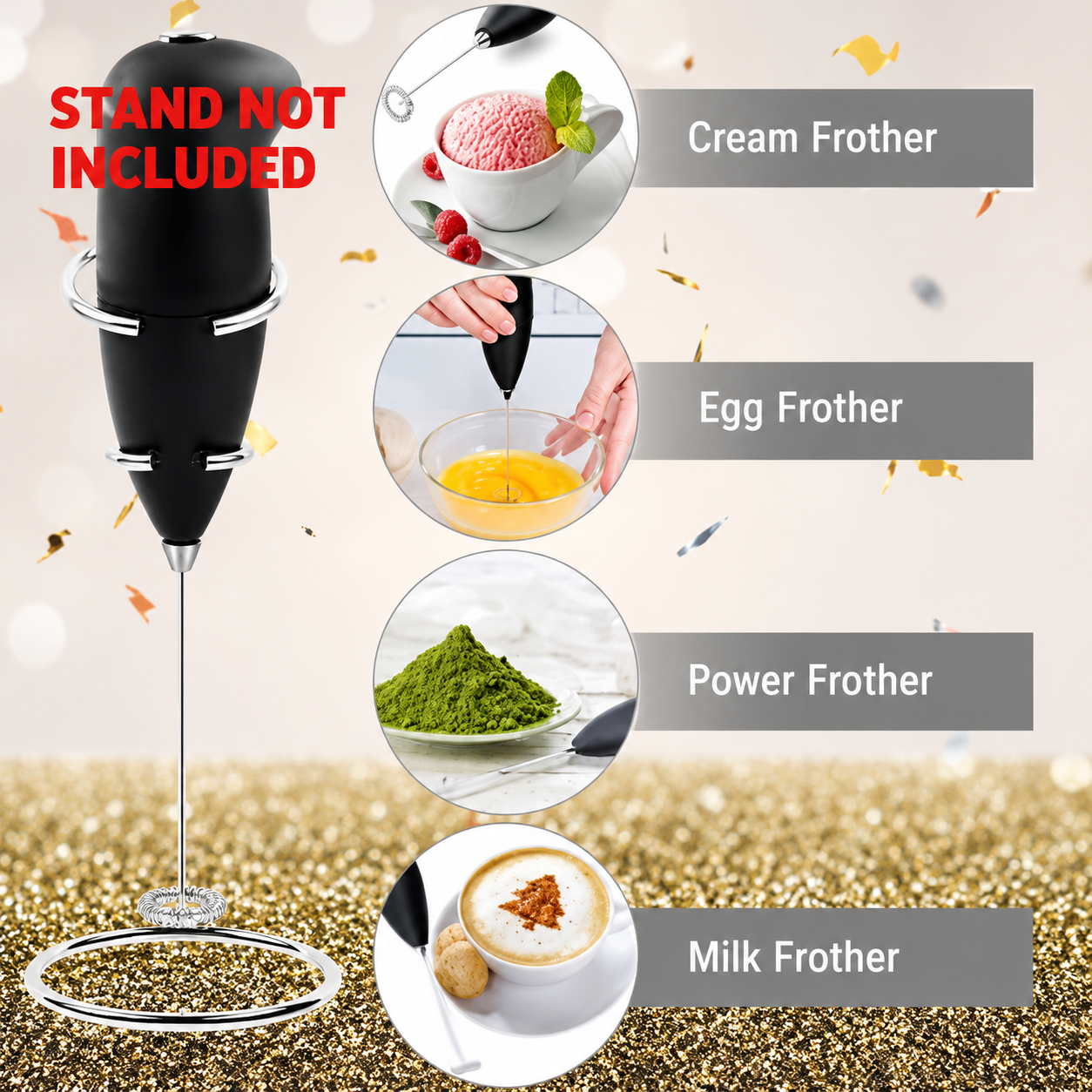 Handheld Electric Milk Frother | Coffee Beater & Foam Maker for Latte, Cappuccino, Matcha & Egg Mixing